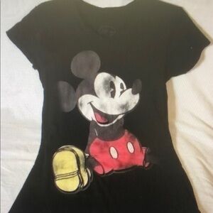 Disney Mickey Mouse Distressed Black S/S Tee